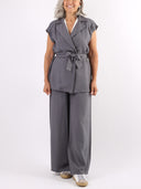 Completo in viscosa con blazer e pantapalazzo