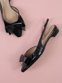 Sandalo slingback con maxi fiocco