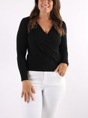 Maglioncino basic con scollo a portafoglio