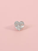 Anello elastico maxi cuore martellato