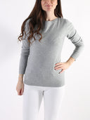 Maglioncino basic misto lana con scollo a barchetta
