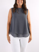 Top sottogiacca basic con bottoncino sulla schiena