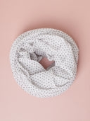 Pashmina in seta e cotone con mini pois