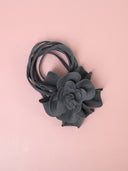 Cintura maxi fiore in pelle