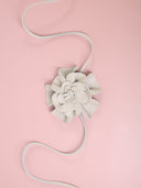 Cintura maxi fiore in pelle