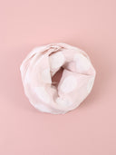 Pashmina in seta e cotone con maxi pois bianchi