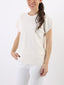 Blusa in misto viscosa con maniche corte e scollo girocollo