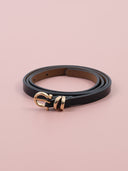 Cinturina in pelle e fibietta oro