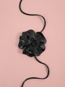 Cintura maxi fiore in pelle