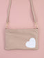 Maxi pochette Carol con cuore glitter e tracolla