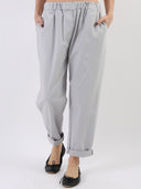 Pantaloni casual con elastico in vita