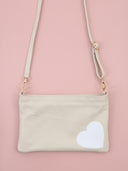 Maxi pochette Carol con cuore glitter e tracolla