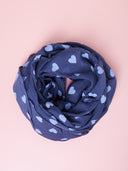 Pashmina in seta e cotone con cuori