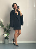 Cappottino doppiopetto in viscosa effetto neoprene