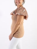 Top con scollo bardot in paillettes