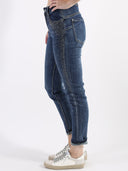 Blue jeans push-up skinny curvy con strass silver e neri