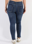 Blue jeans push-up skinny curvy con strass silver e neri