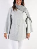 Cappottino lungo in viscosa Ginevra con maxi tasche