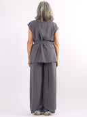 Completo in viscosa con blazer e pantapalazzo