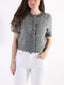 Cardigan crop misto lana con colletto gioiello