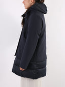 Giacca piumino lungo con cappuccio