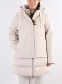 Giacca piumino lungo con cappuccio