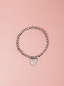 Bracciale perline e cristalli con cuore strass