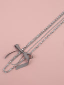 Collana Fiona con due fili di cristalli e fiocchetto