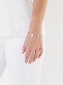 Bracciale in argento 925 con stelle e cuori madreperla