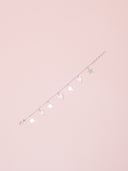 Bracciale in argento 925 con stelle e cuori madreperla