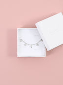 Bracciale tennis con cuori pendenti in strass e pieni