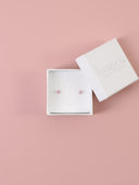 Orecchini in argento 925 con punto luce rosa