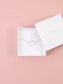 Bracciale con cuore sagoma strass