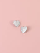 Orecchini a clip con cuore strass all over