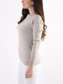 Maglioncino basic misto lana con scollo a barchetta
