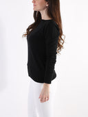 Maglioncino basic misto lana con scollo a barchetta