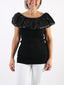 Top con scollo bardot in paillettes