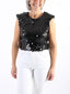 Crop top con maxi paillettes