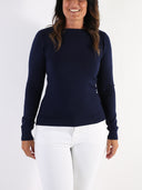 Maglioncino basic misto lana con scollo a barchetta