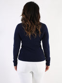 Maglioncino basic misto lana con scollo a barchetta