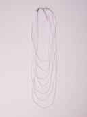 Collana multifilo in cristalli rosa