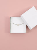 Bracciale cuore in argento con B di Bianco