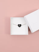 Bracciale cuore in argento con B di Bianco