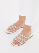 Sandalo con fili strass