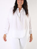 Camicia over con colletto alla coreana e bottoncino