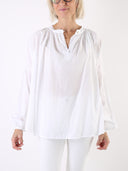 Camicia over con colletto alla coreana e bottoncino