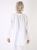 Camicia over con colletto alla coreana e bottoncino