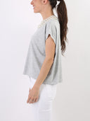 T-shirt Pearl con colletto gioiello