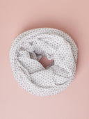 Pashmina in seta e cotone con mini pois