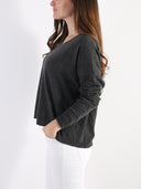 Maglioncino in misto lana e cashmere con scollo a V e bottoncini sulla schiena